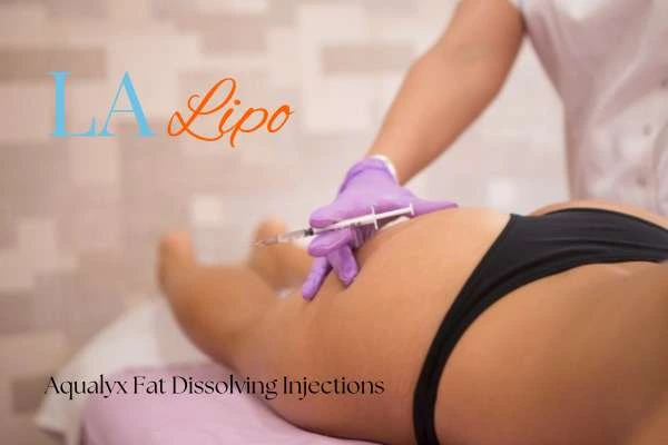 Woman having fat dissolving injections Gerrards Cross on thighs