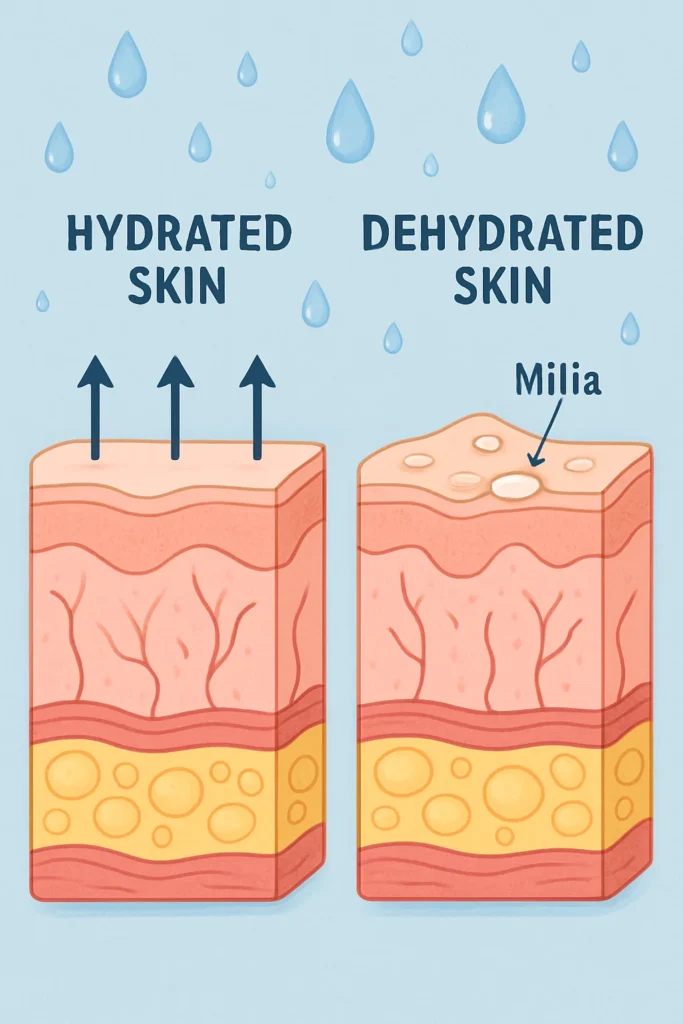 The importance of hydration and milia production Gerrards Cross